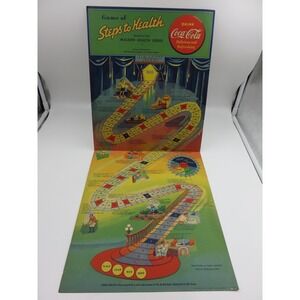 Vintage 1938 Coca-Cola Game of Steps to Health Board Canada Lithograph 42706